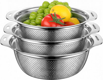 GEDO Stainless Steel 4 Piece Mixing Bowls Set, SUS316 Metal Nesting Bowls, Silver, Kitchen Food Prep Serving Bowls (7.07/8.64/10.21/11.79 in)