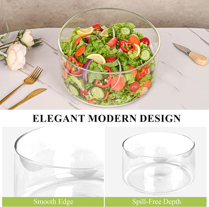 Glass Trifle Bowl with Airtight Lid, 197oz Large Salad Bowl, Glass Serving Bowl for Popcorn, Cake, Salad, Fruit, Baking, Dessert and Party Diy, BPA Free, Oven, Dishwasher Safe
