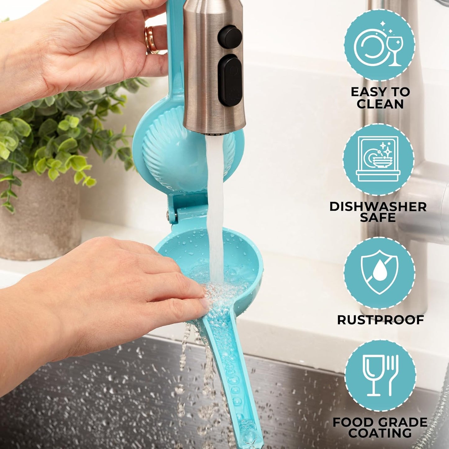 Zulay Kitchen Metal Lemon Squeezer - Handheld Lemon Juicer Squeezer - Easy to Use Citrus Juicer - Manual Press for Extracting the Most Juice Possible - Extracts Every Last Drop