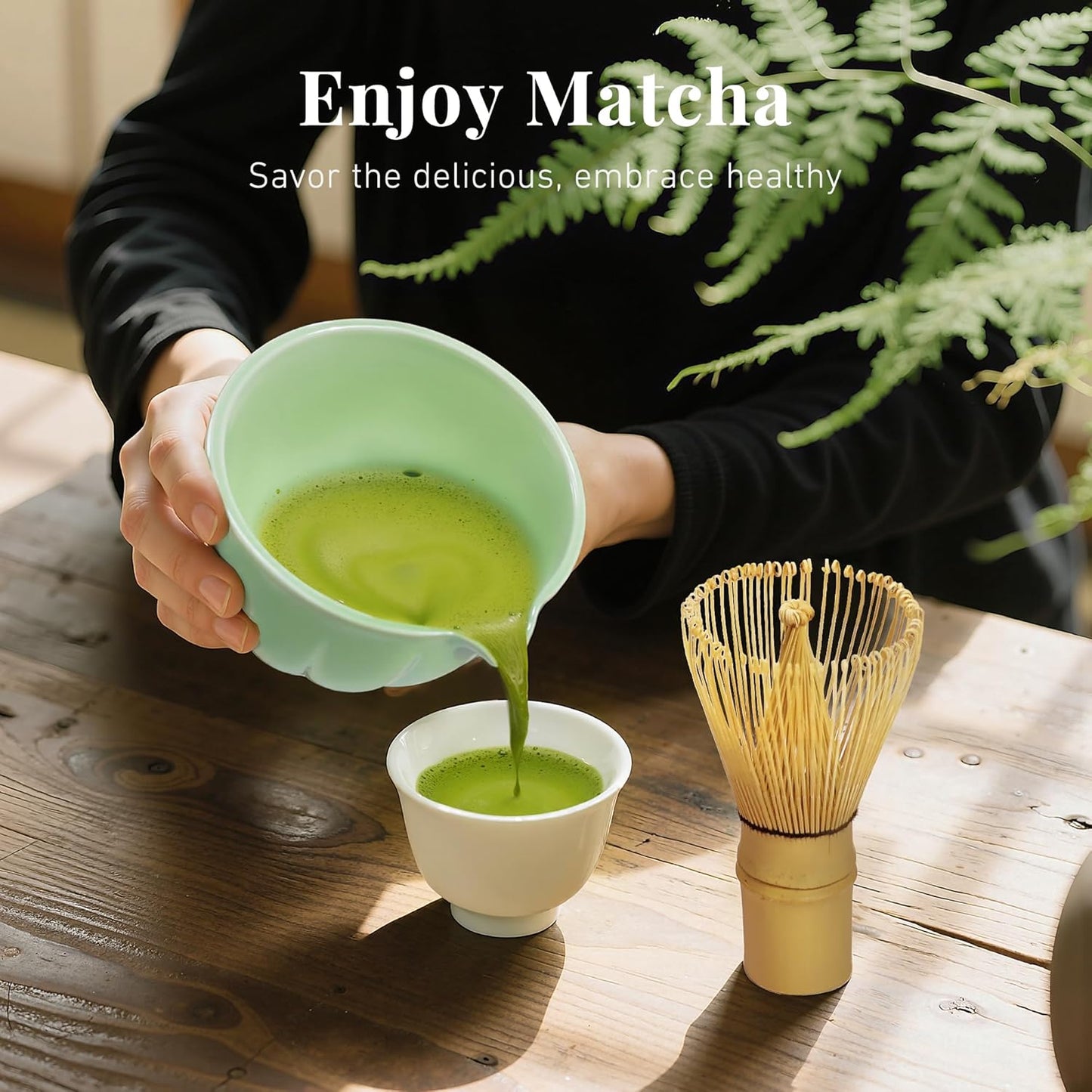 Renmxj Matcha Whisk Set,7 PCS Ceramic Matcha Kit Includes Matcha Bowl with Spout, Matcha Whisk and Holder, Bamboo Scoop, Stainless Sifter, Tea Towel, Unique Gift for Matcha Lovers (Pink)