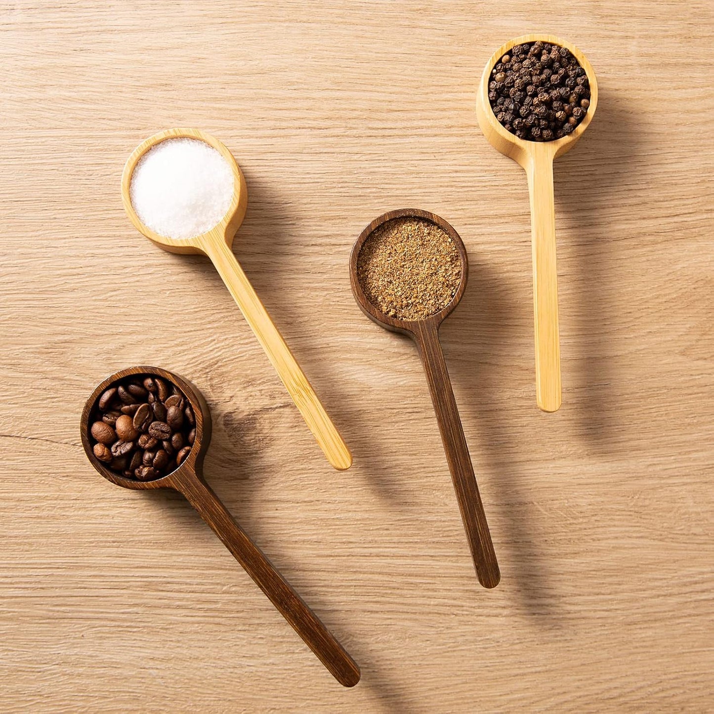 Bamboo Coffee Scoop Long Handle 10g Measuring Scoop for Deep Jars and Containers