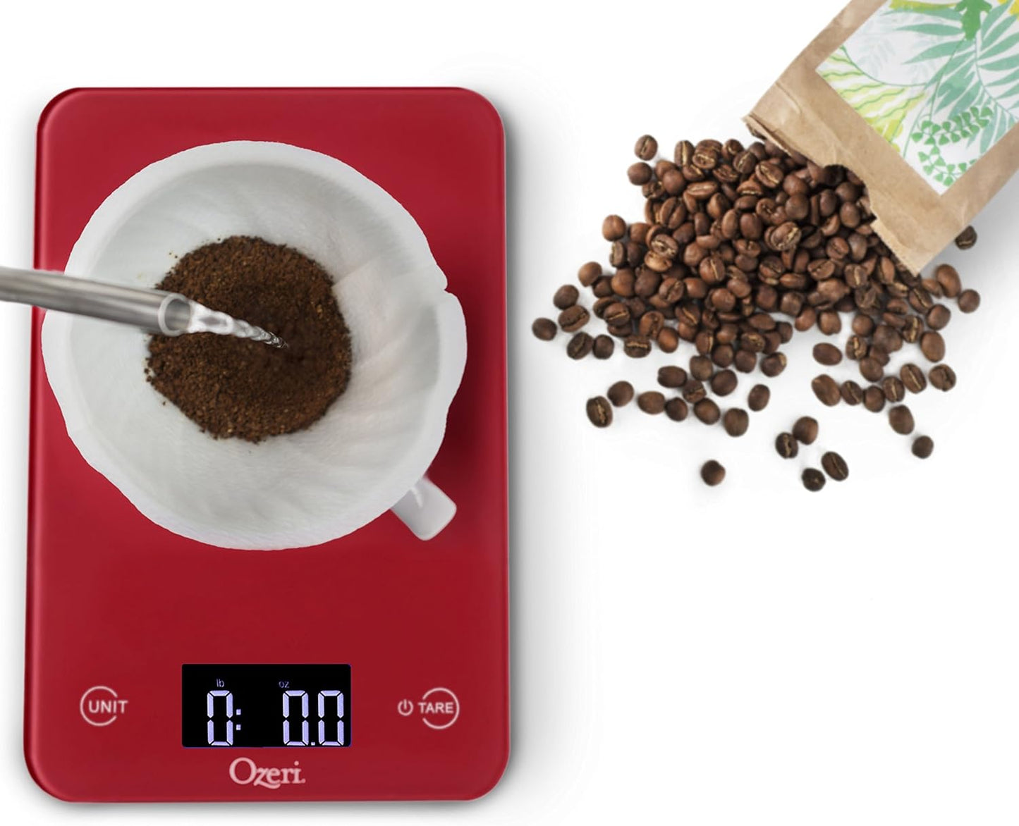 Ozeri Touch Professional Digital Kitchen Scale (12 lbs Edition), Tempered Glass in Elegant Black