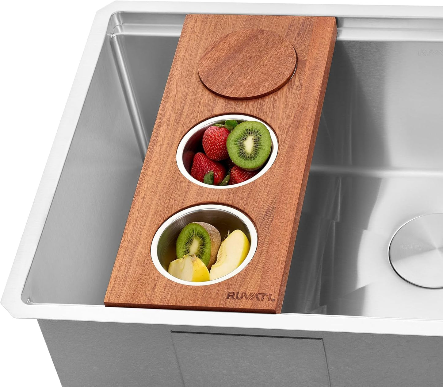 Ruvati Wood Platform with Mixing Bowl and Colander (complete set) for Workstation Sinks - RVA1288