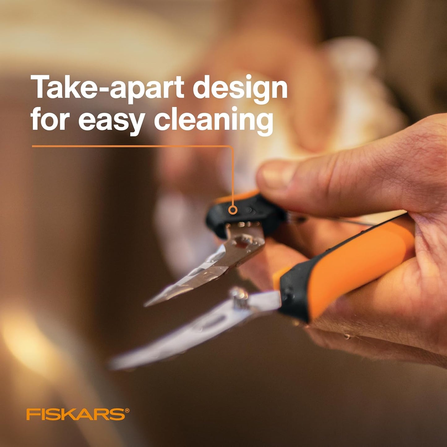 Fiskars 6" Pruning Scissors for Flowers, Buds, Weeds and Small Plants, Garden Snips with Resin Resistant Nonstick Stainless Steel Blades, Gardening Trimmers with Comfortable Handle