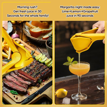 Manual Lemon Squeezer, Hand Lemon Squeezer, Durability and longevity, Easy to Use & Dishwasher Safe, Lemon Juicer, Citrus Juicer, Lemon Juicer Squeezer to Squeeze Lemons, Yellow, HomeyVenture