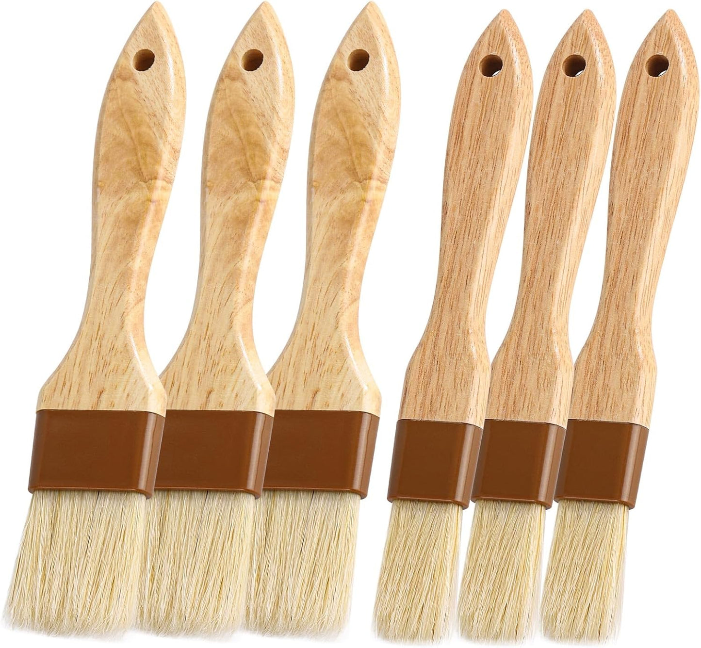 6Pcs Pastry Brushes, Natural Bristle Basting Brush for Cooking Food