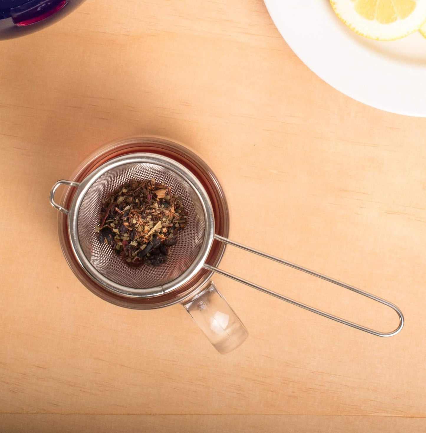 HIC Kitchen Fine Mesh Tea Strainer With Helper Handle, 18/8 Stainless Steel, 2.75-Inch, For Sifting, Straining, And Brewing Tea, Coffee, Or Cocktails