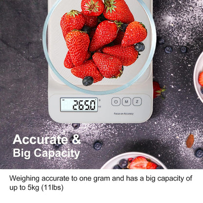 SKEAP Food Scale, 11lb Digital Kitchen Scale with 2 Units LCD Display and Tare Function,Weight Grams and Ounces for Baking Cooking Coffee Package Postage