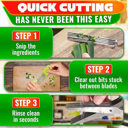 2 in 1 Kitchen Scissors for Food – Stainless Steel Blade & Plastic Cutting Board Scissors with Safety Lock | 9.5" Tomato Knife, Fruit & Vegetable Cutter – Easy-to-Use Kitchen Shears for Meat, Cheese