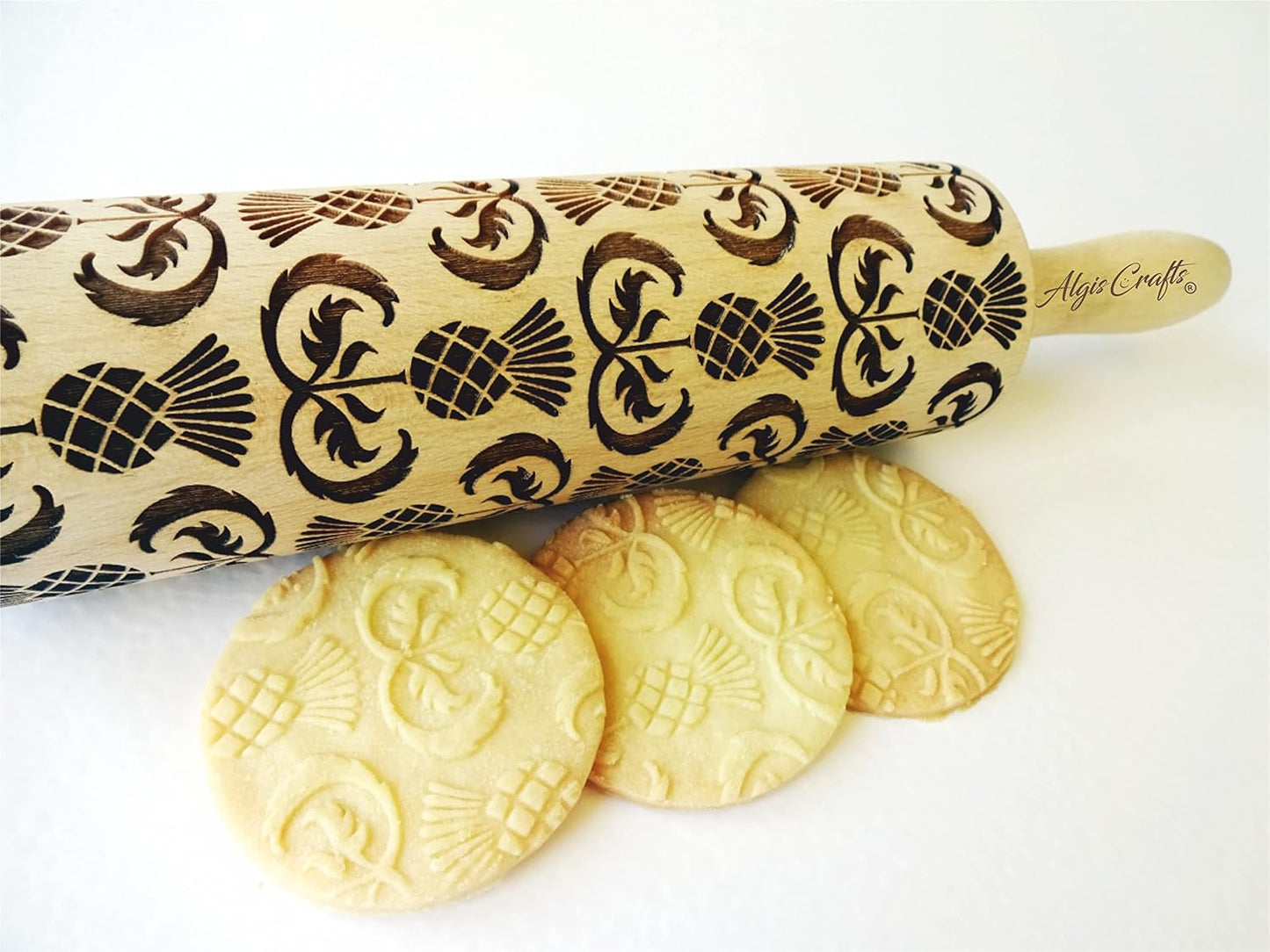 HEARTS EMBOSSING ROLLING PIN WOODEN ROLLING PIN for EMBOSSED COOKIES with LOVE HEARTS