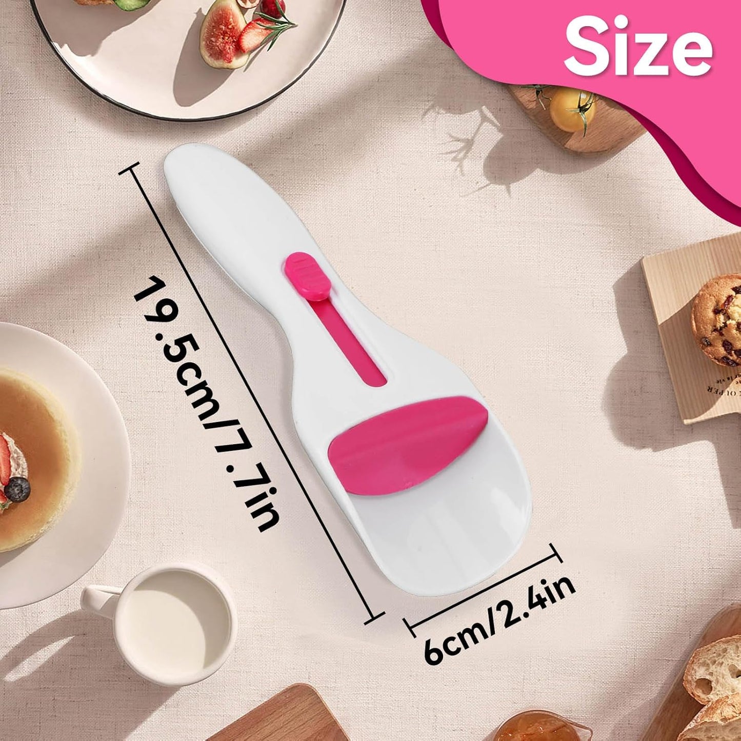 Cupcake Batter Scoop, Cupcake Scoop Batter Dispenser Sliding Button Baking Scoop Cake Dispensing Spoon for Baking, Pastry & Cake Decorating