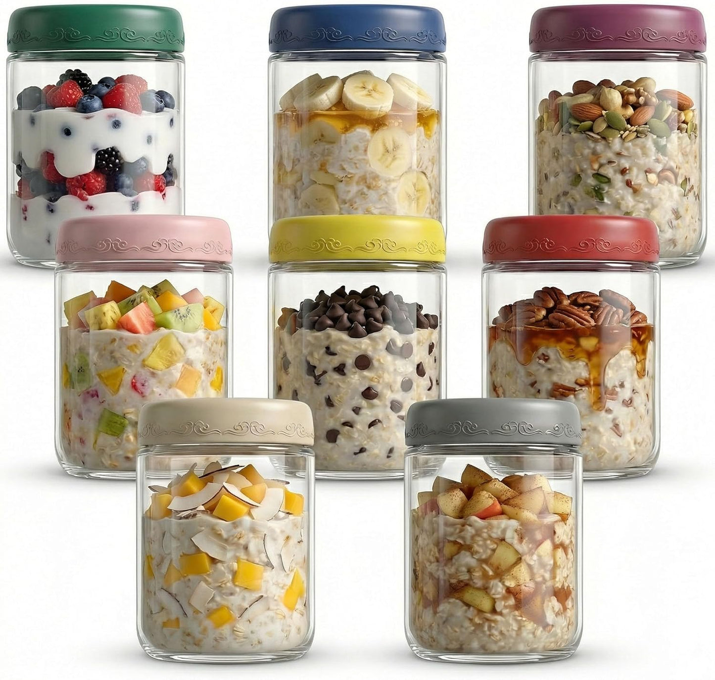 4 OZ Salad Dressing Jar 8 Pack, Airtight Leakproof Bulk Small Glass Sauce Jar with Lids, Reusable for Lunch Box, Bento, Travel & Meal Prep(4 OZ-8Pack)