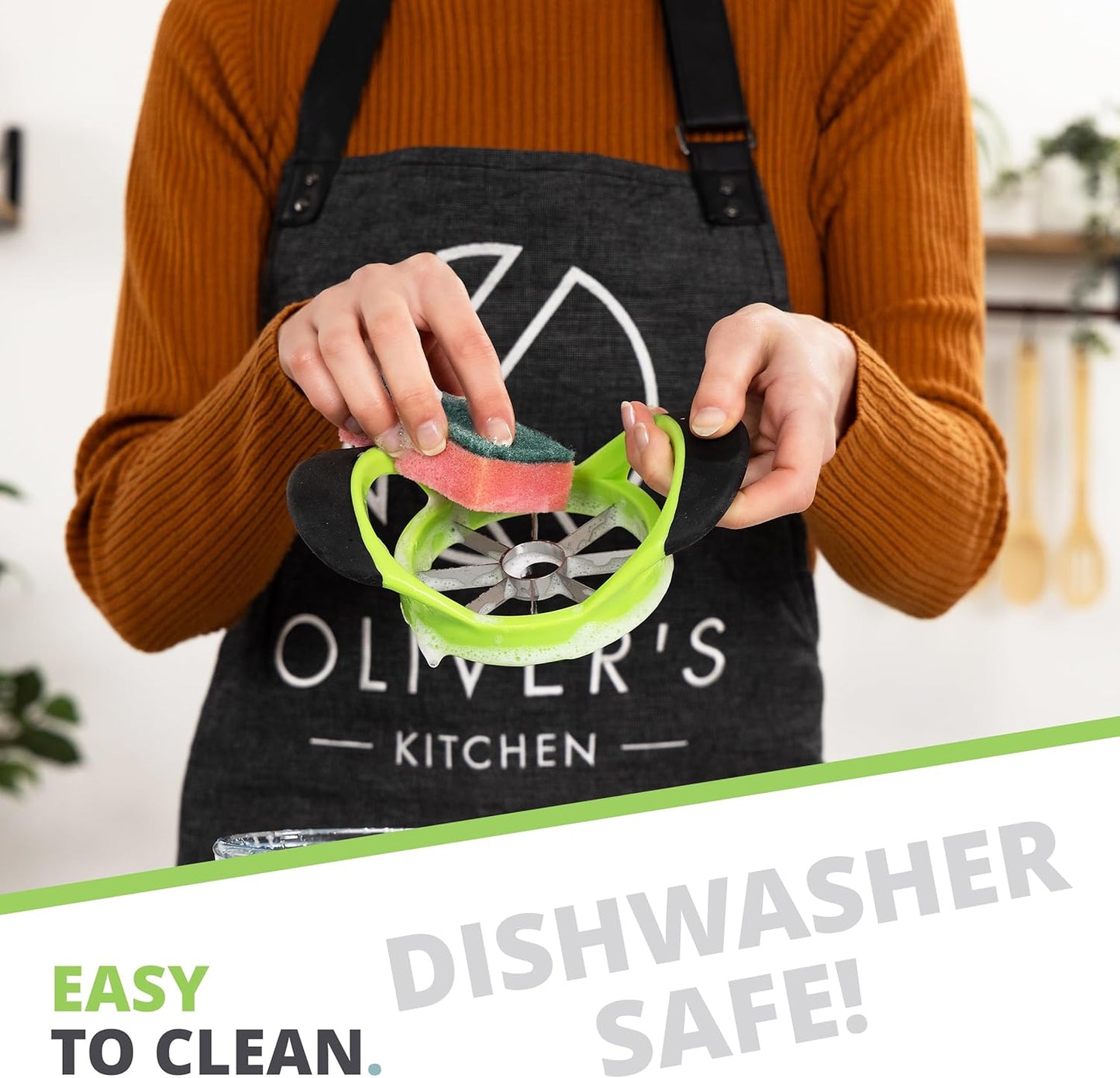 Oliver's Kitchen ® Apple Corer & Slicer - Our Fruit Cutter Is The Easy Way to Get Your 5 a Day - This Time Saving Apple Cutter Effortlessly Slices Fruit - Comfortable Non-Slip Handle - No More Knives!