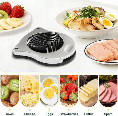 3 in 1 Egg Slicer, Egg Cutter Egg dicer for Boiled Eggs -Stainless Steel Wire with 3 Slicing Styles