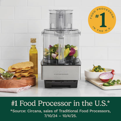 Cuisinart 7-Cup Pro Classic Food Processor, 600-Watt Motor, Vegetable Chopper & Blender for Mincing, Dicing, Shredding, Puree & Kneading Dough, DLC-10SYP1, White