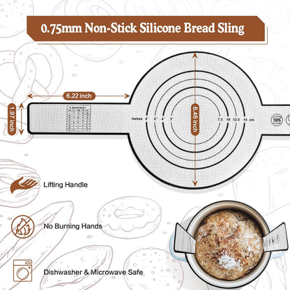Sourdough Starter Kit, 9'' Round Banneton Proofing Basket, 36oz Sourdough Starter Jar, Bread Lame, Dough Scraper, Dough Whisk & Silicone Bread Sling