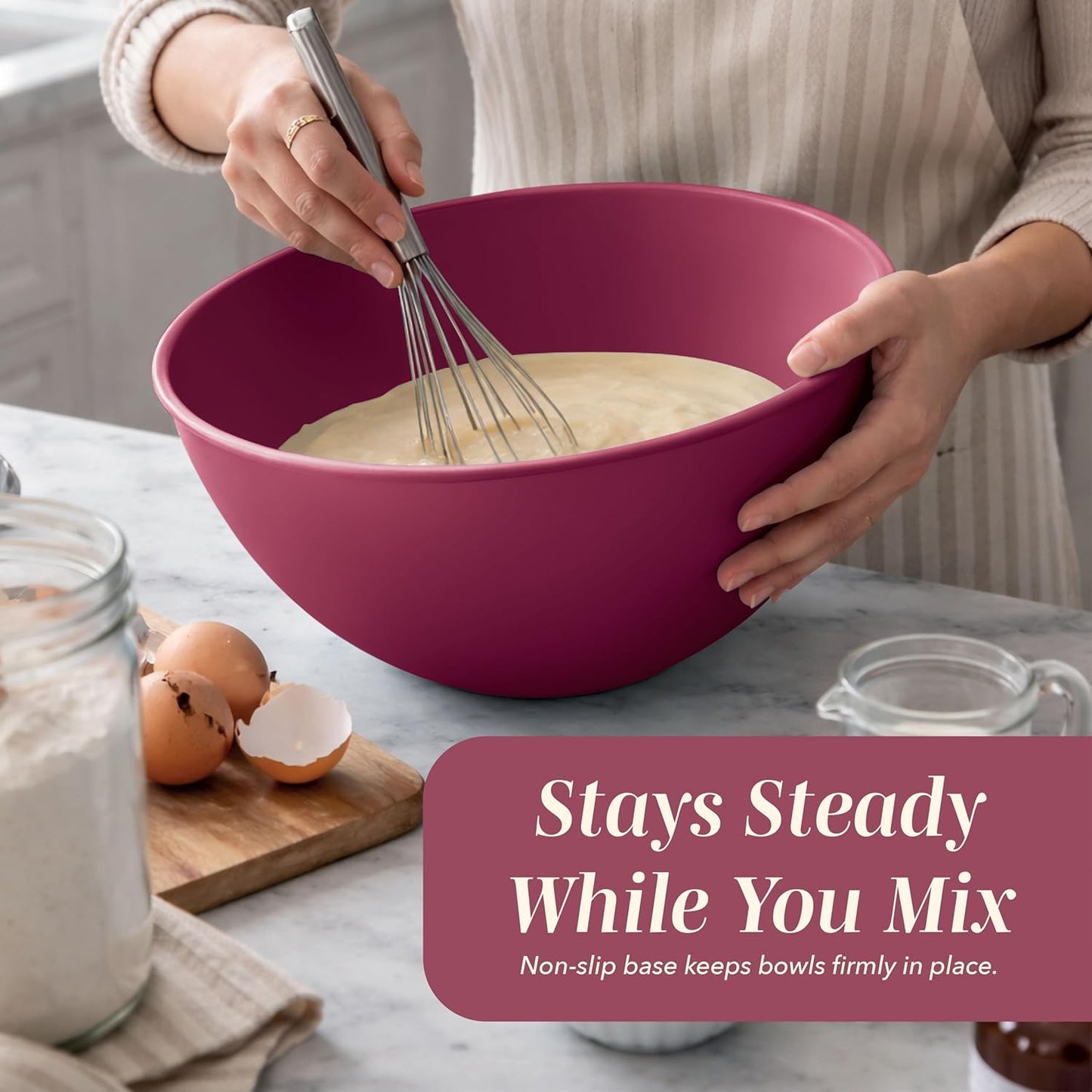 COOK WITH COLOR Mixing Bowls with Lids - 12 Piece Plastic Nesting Bowls Set includes 6 Prep Bowls and 6 Lids, Microwave Safe Mixing Bowl Set, Sage Embossed - Colors B