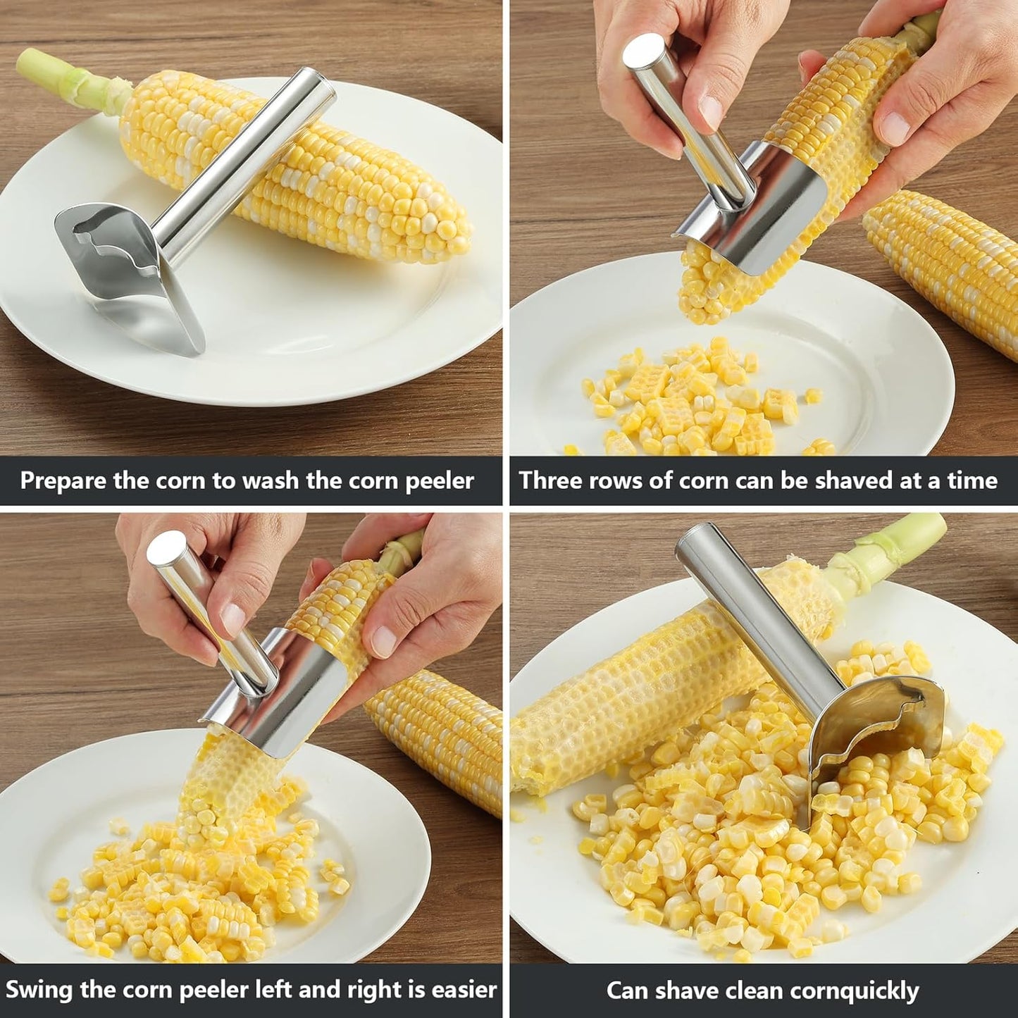 Corn Peeler Stainless steel Corn Cob Stripper Remover Corn Tool Corn Thresher from the Cob, Removes Corn Kernels From Corn Cobs In Seconds, Kitchen Gadget