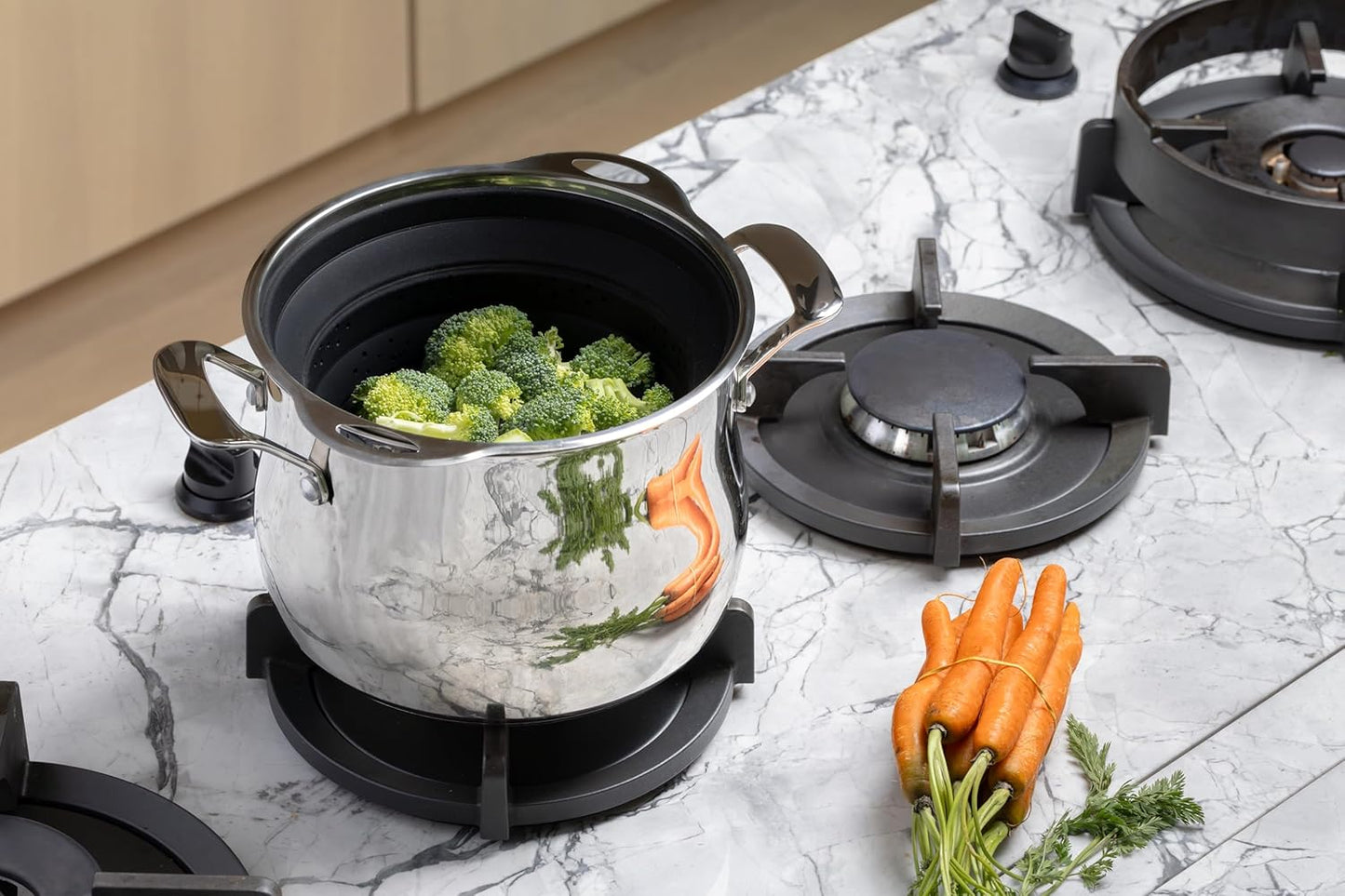 Better Houseware Silicone & Stainless Steel Collapsible Colander – 9.5" Diameter