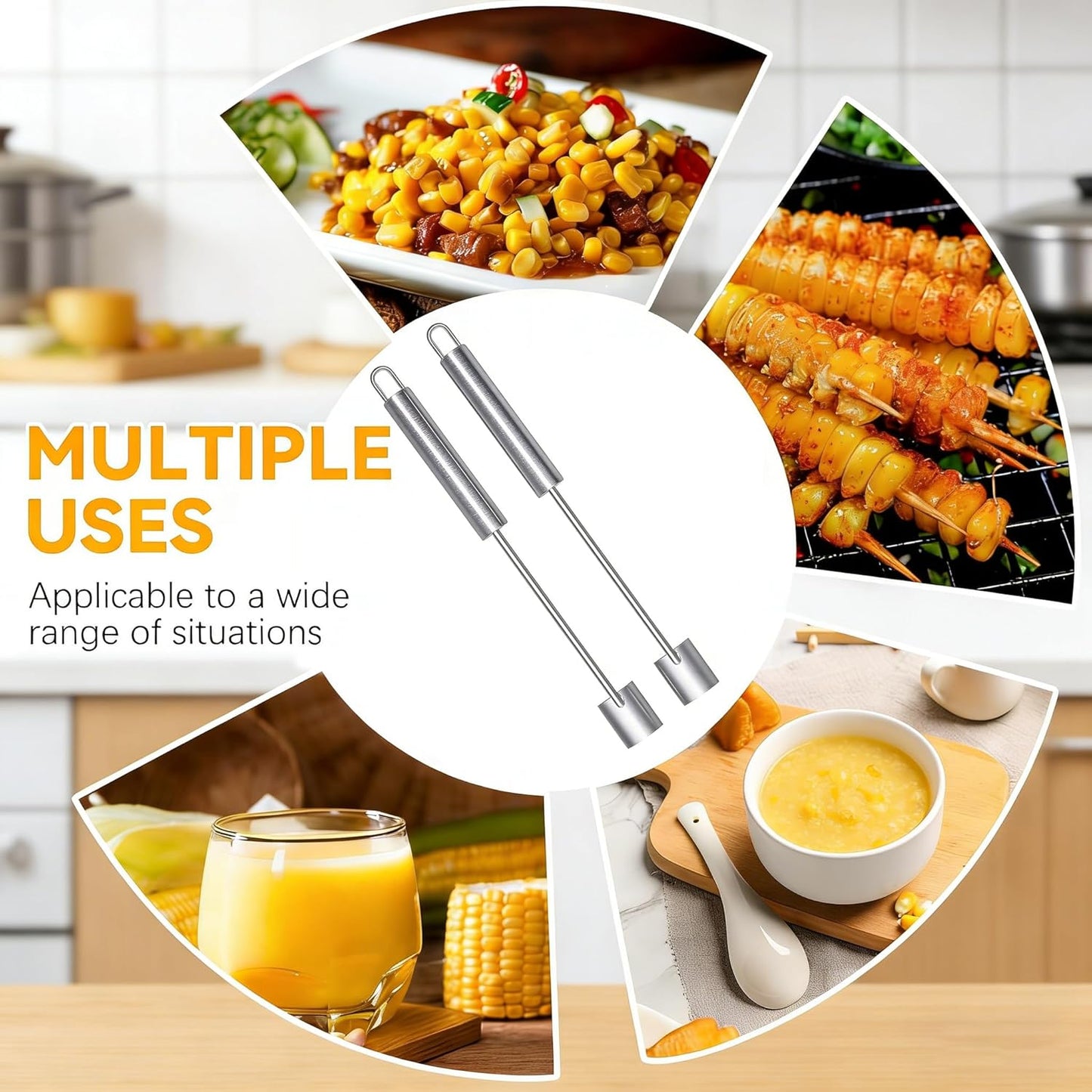 2PCS Corn Peeler, 2026 New Upgrade Corn Cob Peeler Stripper Cutter Remover,Stainless Steel Corn Stripping Tool for Corn on the Cob for Home Kitchen, Restaurant, Picnic