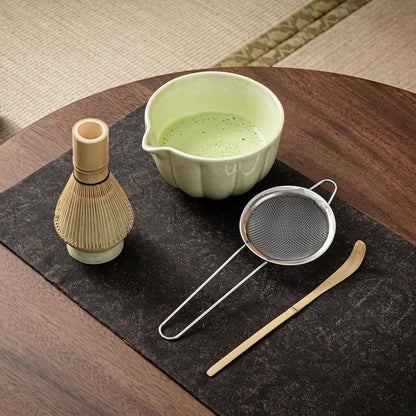 Matcha Whisk Set, Matcha Set Includes Ceramic Matcha Bowl, Bamboo Whisk, Scoop, Chasen Holder, Sifter, 5 Pcs Perfect Matcha Kit for Matcha Lover (Pearl White)
