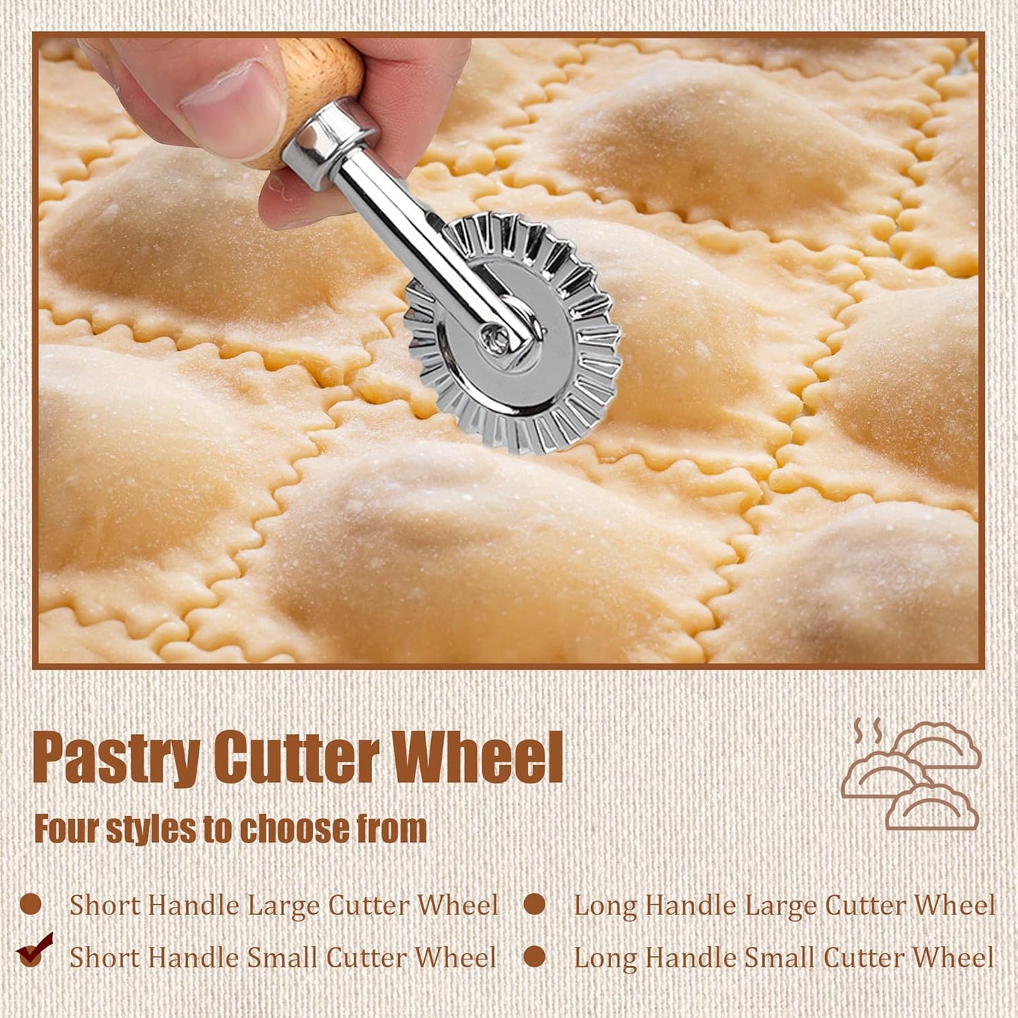 Pastry Cutter Double Wheel - Exquisite Wooden Handle, Perfect for Pasta, Pizza, Ravioli, Cookie -Cheese Slicers Enhance Your Culinary Artistry