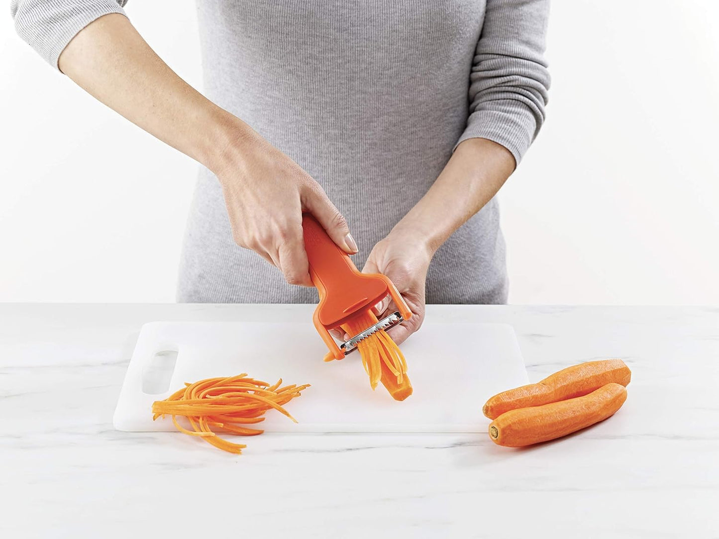 Joseph Joseph Multi-Peel Y-shaped Peeler Easy Grip Handles Stainless Steel Blade for Kitchen Vegetable Fruit, Light Green