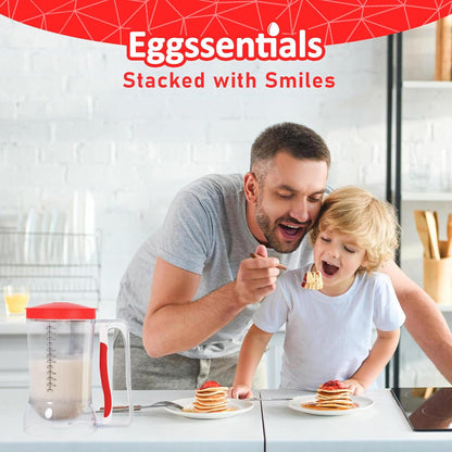 Eggssentials – Pancake Batter Dispenser, Batter dispenser with Squeeze Handle Mess-Free, Cupcakes, Waffles & More – Durable, Easy-Pour Pancake Dispenser Bottle for Smooth Baking