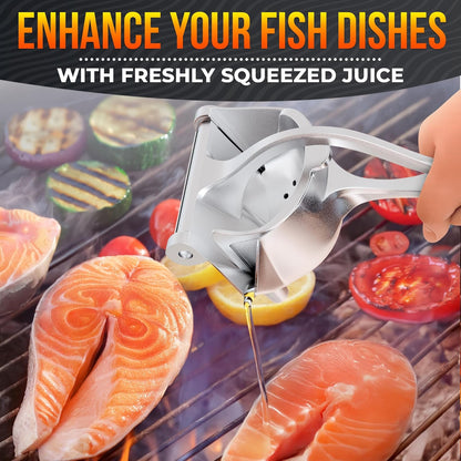 Hand Juicer Squeezer with Ergonomic Heavy Duty Handle – 20 oz Bowl Aluminum Lemon Juicer with Pour Spout for Mess-Free Pouring - Manual Citrus Press for Lemon, Orange, Lime, Grapefruit, Pomegranate