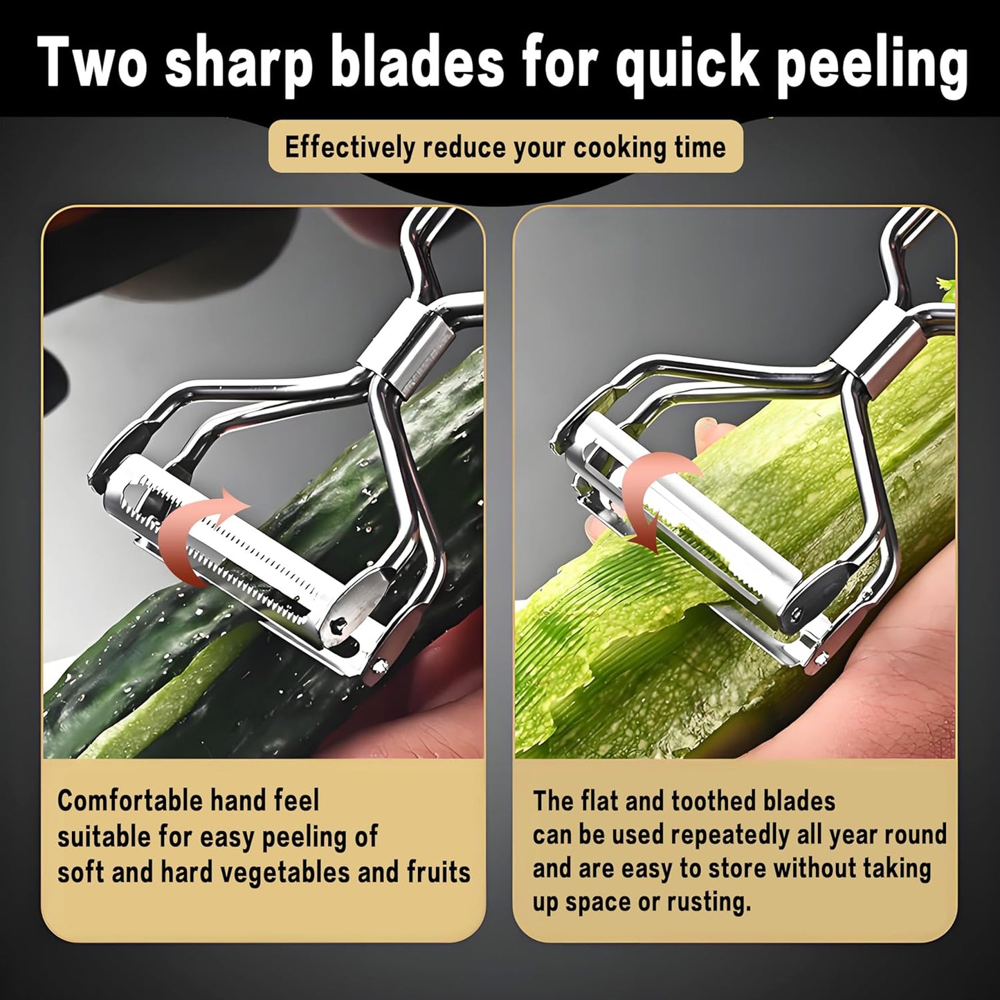 Potato Peelers for Kitchen, 2 Pcs, Just Like Mom's old steel Peeler