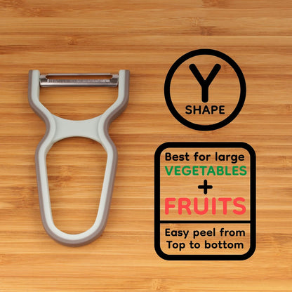 Y Shape 3-in-1 Serrated, Straight, Julienne Swiveled Multi-Blade Peeler - Green - 1 Peeler