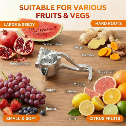 Hand Juicer Squeezer, Heavy Duty Manual Fruit Press for Pomegranate, Orange, Commercial Metal Citrus Juicer, Large Juice Squeezer for Lime, Grapefruit, Watermelon, Aluminum Alloy Extractor