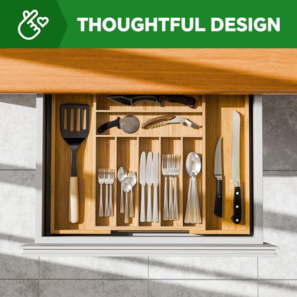 Simple Trending Silverware Drawer Organizer, 8 Pack Utensil Organizer for Kitchen Drawers, Metal Storage for Spoons Forks Knives (12.2 * 3.2 * 2.1 Inches, Black)