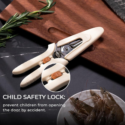 OOU Scissors Titanium Kitchen Scissors Heavy Duty, Scissors all Purpose with Bottle Opener & Nutcracker, Dishwasher Safe Kitchen Shears for Meat, Chicken, Vegetables, Seafood & Herbs, Black