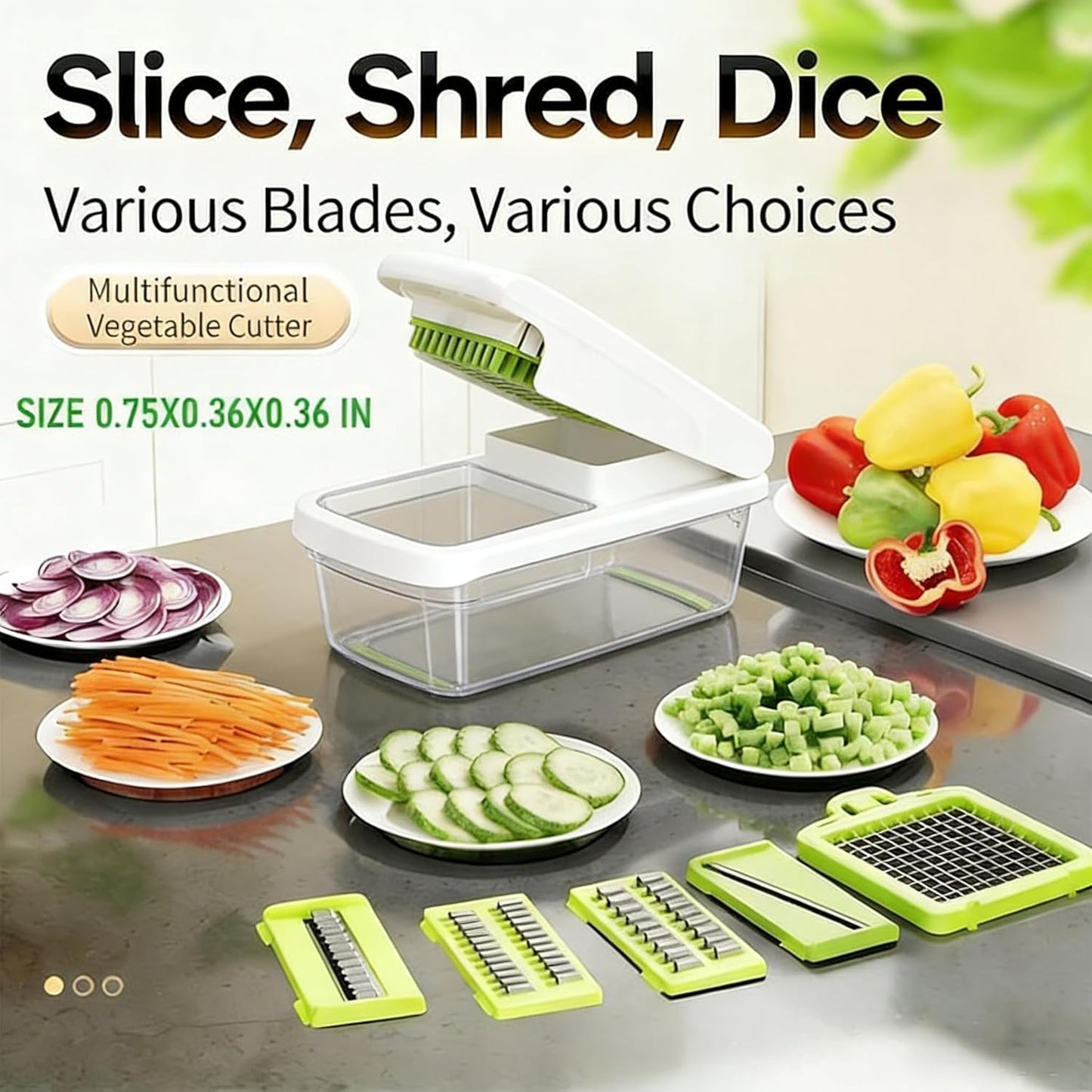 BBEK chopper vegetable cutter with timer | multifunctional vegetable cutter & onion chopper dicer, vegetable shredder for Restaurant & Bulk Prep