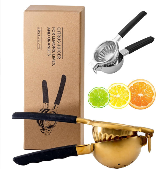A Bar Above Hand Juicer, Hand Press Juicer For Cocktails, Heavy Duty Stainless Steel, Lemon Squeezer, Grapefruit Juicer Bowl, Dishwasher Safe Juice Press, Citrus Squeezer, Home Bars, Silver