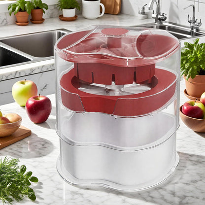 NEW Professional Apple Slicer and Corer 6.42in- Stainless Steel Apple Cutter with 12 Slices, Heavy Duty Design for Large Apples, Thin Slices, Compatible with Pears and Other Fruits（White）