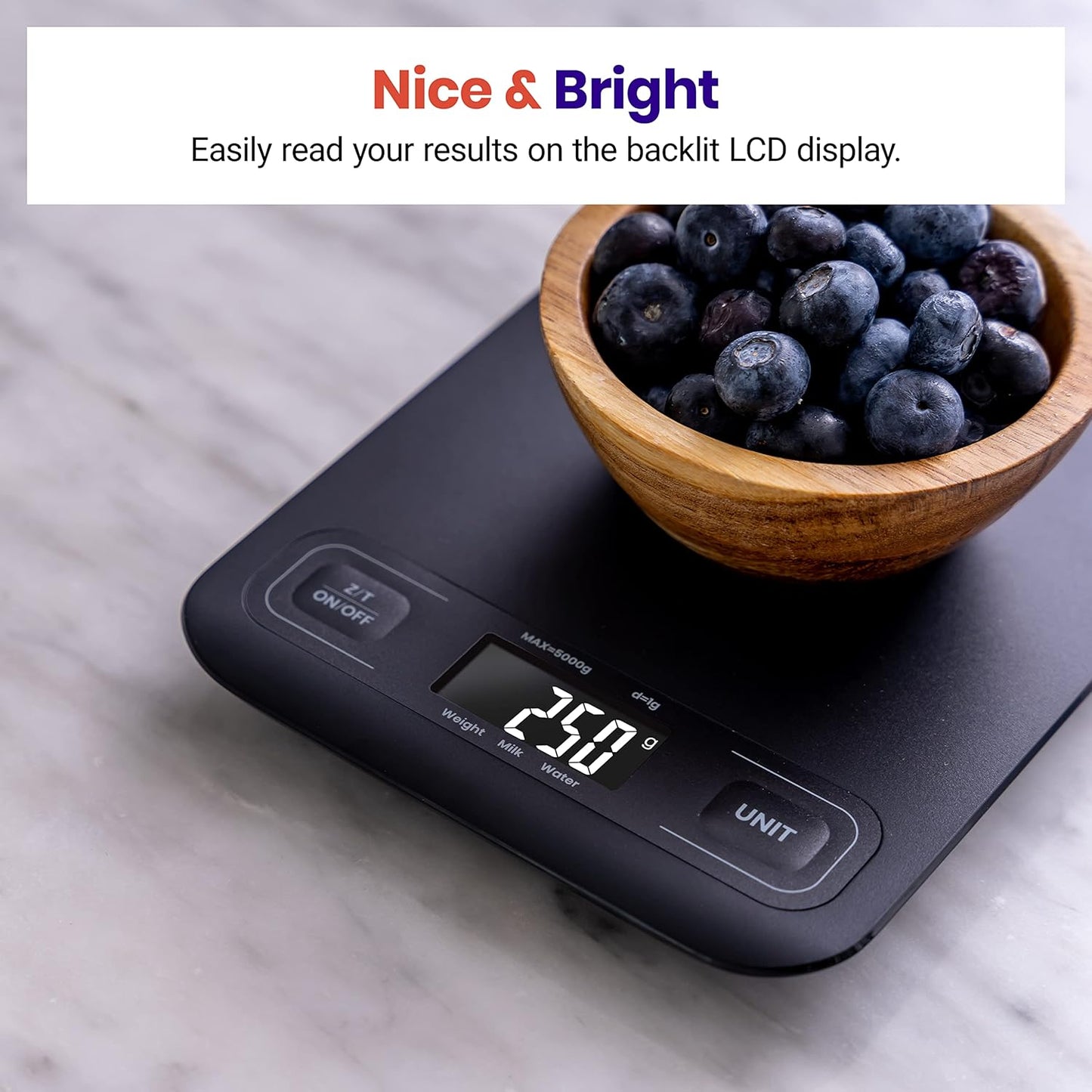 Etekcity Smart Food Kitchen Scale with Nutritional Calculator, Free App with 19 Nutrients Tracking, Calorie, Marco, Digital grams and ounces for weight loss, Premium Stainless Steel, 11lb