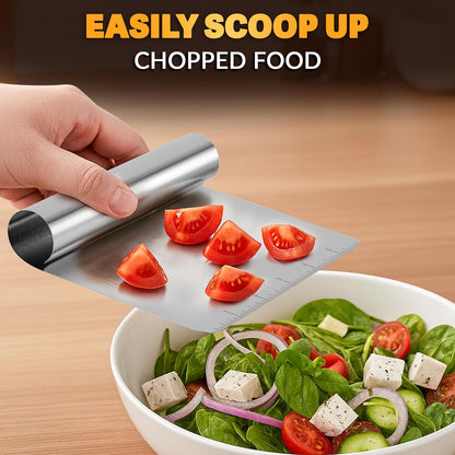 Bench Scraper Kitchen – Multipurpose Pastry Scraper Tool with Measurement Marks for Even Portions, Stainless Steel Build, Ergonomic Grip for Better Control – Pizza, Cookie & Bread Dough Cutter Tool