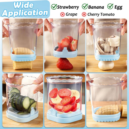Creative Strawberry & Fruit Slicer - Detachable Cutter with Push Plate (Black)