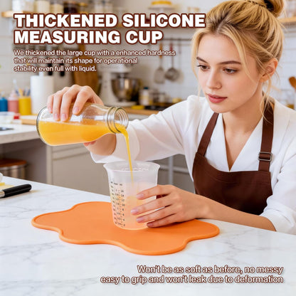 Silicone Measuring Cups Set 125ml + 250ml + 500ml for Cooking Reusable Baking Supplies Silicone Flexible Melting Measure Cup for Butter, Chocolate