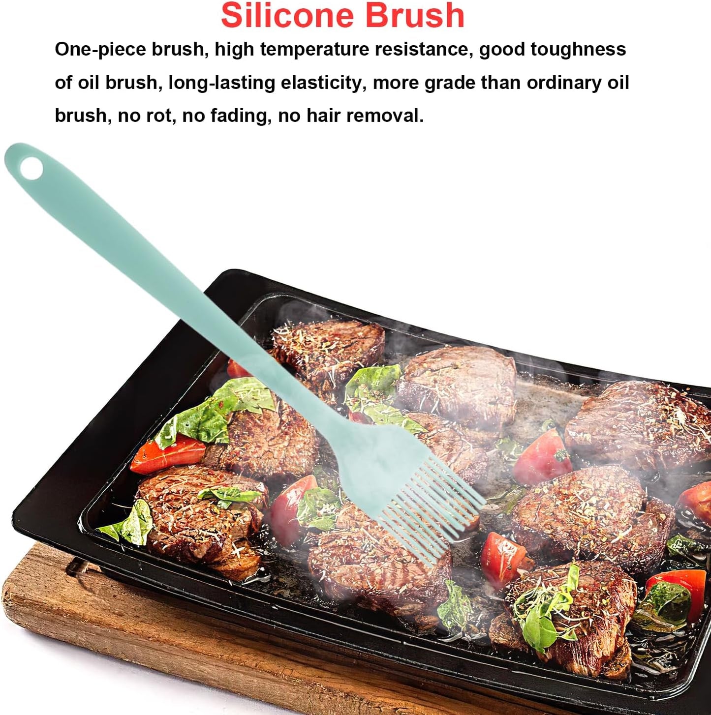 Silicone Spatulas Set of 6, Rubber Spoon Spatula Heat Resistant Spoonula One Piece Design Seamless Spatula Non-Stick Scrapers Baking Mixing Tool (Black)