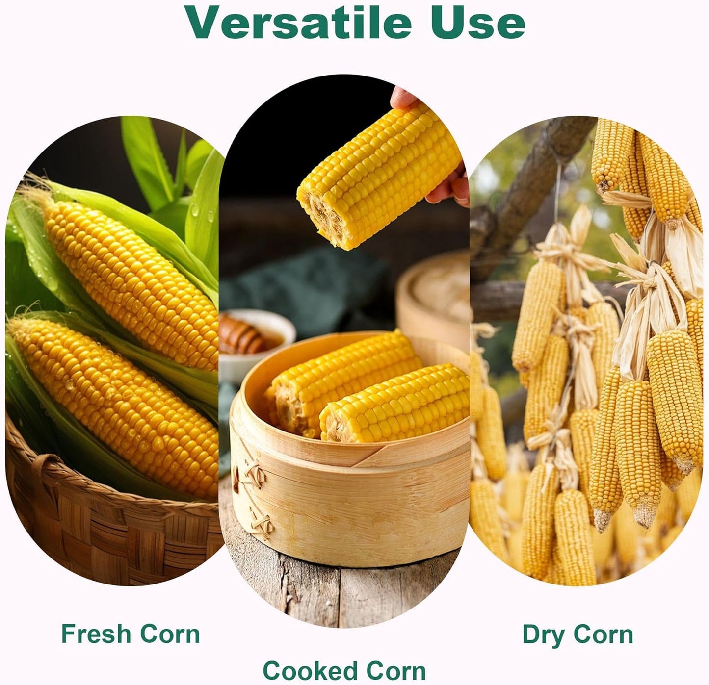 Corn on the Cob Stripper Tool, Corn Sheller - Quickly Strip and Peel Corn, Includes a Bowl for Corn Kernels, Grinder, and a Safe Handle