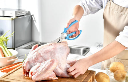 Heavy Duty Poultry Shears - Kitchen Scissors for Cutting Chicken, Poultry, Game, Meat - Chopping Vegetable - Spring Loaded - Red