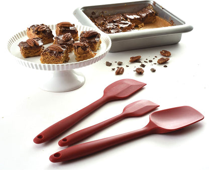Norpro, Red 3 Piece Silicone Spatula Set, large