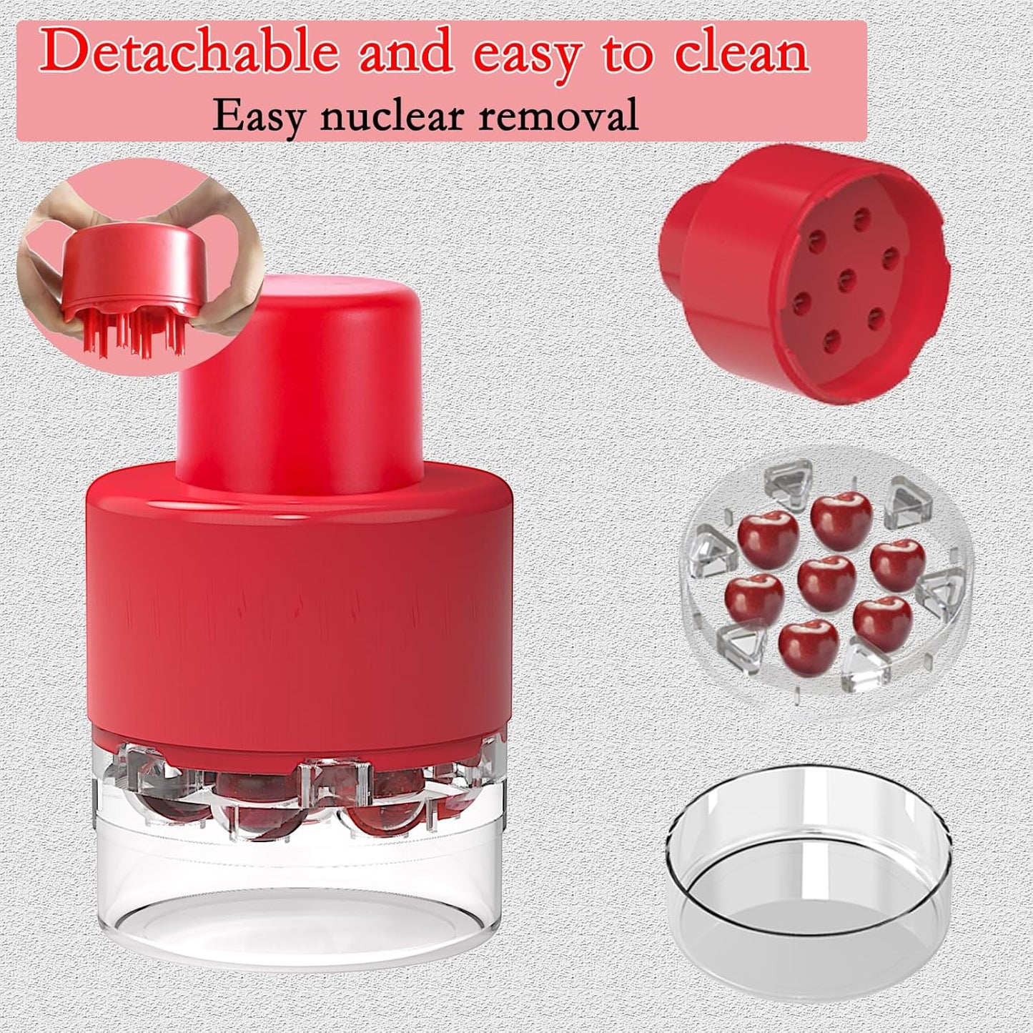 Cherry Pitter Tool, Heavy-Duty Stainless Steel Pitting Tool, Portable Cherries Corer Stoner Seed Tool with Lock Design, Fruit Pit Remover for Cherry Jam(Black)
