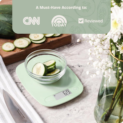 Greater Goods Food Scale – Digital Kitchen Scale, 1g Precision, Easy-Tare & Quick Conversion, Slim Compact Design, Durable & Portable | Ideal for Cooking, Baking & Meal Prep