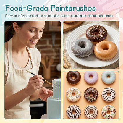 6 PCS Food Paint Brushes, Cake Painting Brushes Set Cooking Paint Brush Multifunction Cake Decorating Brush for Cookie Cake Pastry Baking