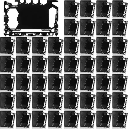Cholemy 24 Pcs Credit Card Wallet Multitool 46 in 1 Metal Stainless Steel Survival Pocket Tool Bottle Opener Multipurpose Bulk for Husband Dad Men Christmas Birthday Gift, Black