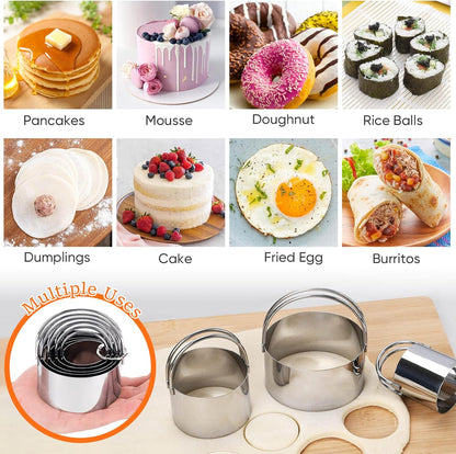 9PCS Stainless Steel Pastry Blender Set, 3 Cup Flour Sifter, Biscuit Cutter, Pastry Cutter, Dough Cutter, Silicone Baking Mats, for Cooking Cookies and Donuts, Cakes, Biscuits or Making Pancakes